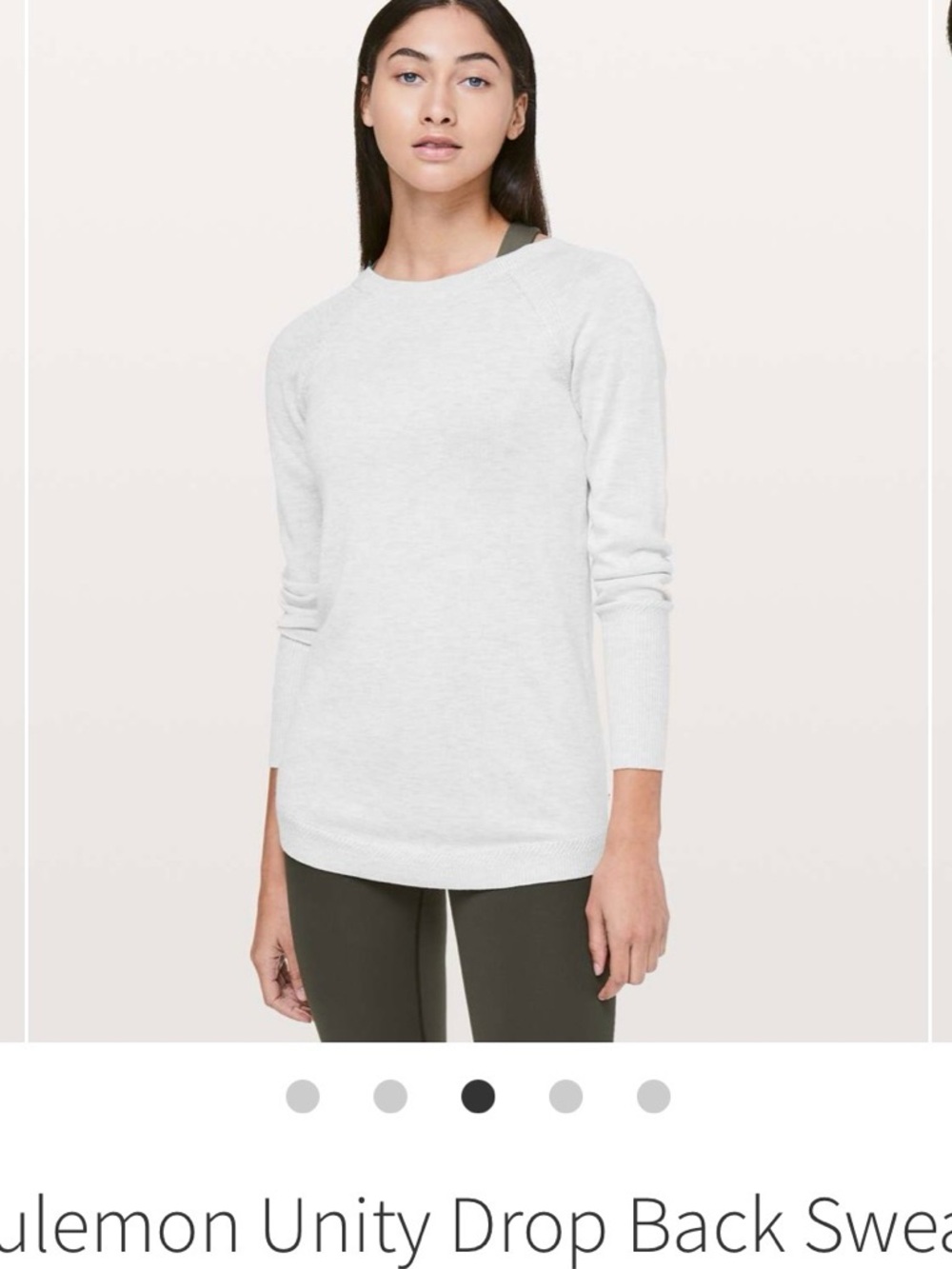 Lululemon Unity Drop Back Sweater Light Grey